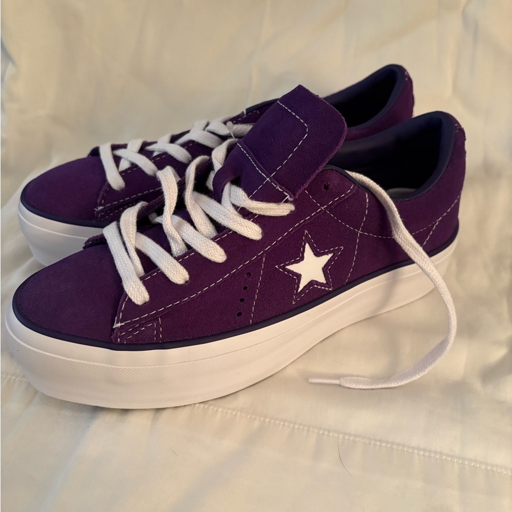 Converse Purple High-Tops with White Accents